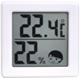 ドリテック(dretec) 【熱中症・インフルエンザの危険度の目安を表情でお知らせ】 小さいデジタル温湿度計 ホワイト O-257WT