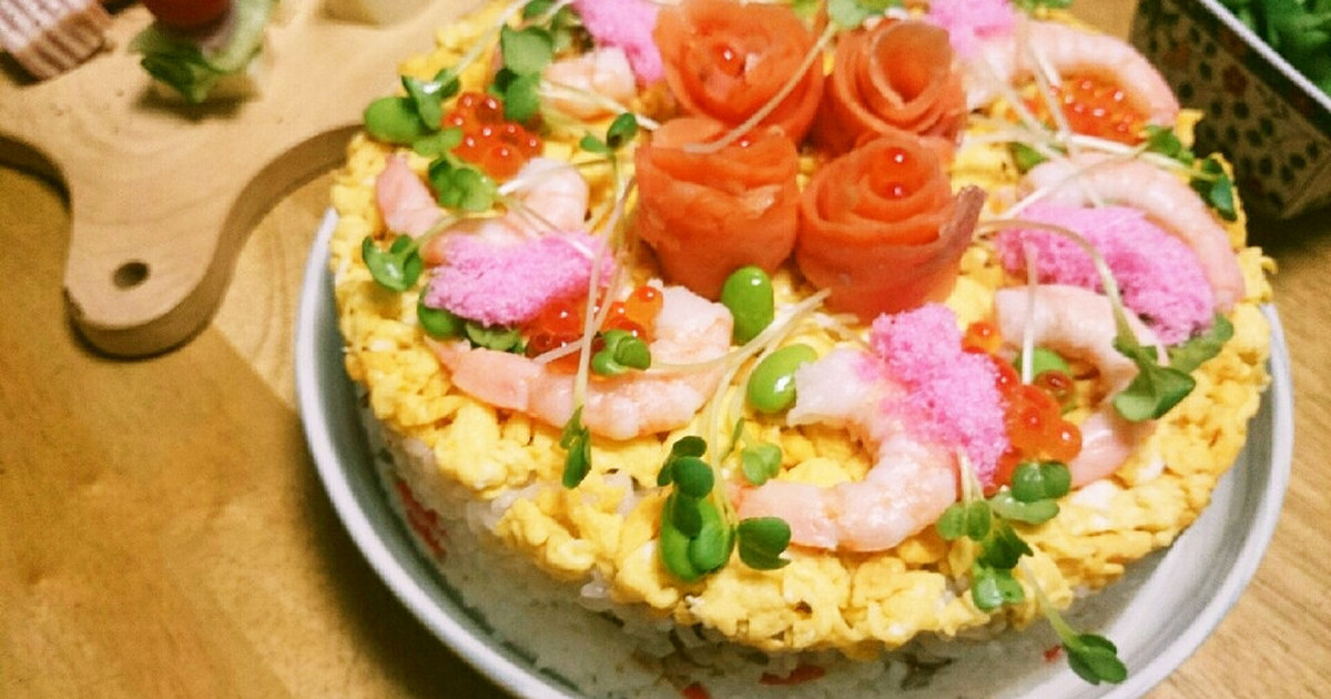 雛祭り簡単な「お寿司ケーキ」 by とまこ27 [クックパッド] 簡単おいしいみんなのレシピが246万品