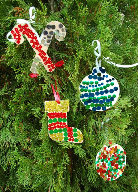 Sequin Ornaments | Cutting Tiny Bites