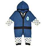 Mademoiselle papillon フード付き 忍者 ジップアップ カバーオール Hoody Zip Up Ninja All in One 【ネイビーsize:80】