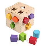 ORANGE IDEAL 型はめ 知育 パズル ボックス 色落ちしないカラフルな 木製 大きめ ブロック 積み木 で たのしく色彩感覚や立体感覚を身につけちゃおう！