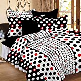 Candy 120 TC Circles Cotton Double Bedsheet With 2 Pillow Covers