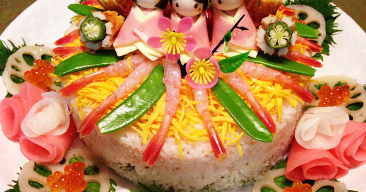 ひな祭りのちらし寿司ケーキ by TableForUs [クックパッド] 簡単おいしいみんなのレシピが257万品