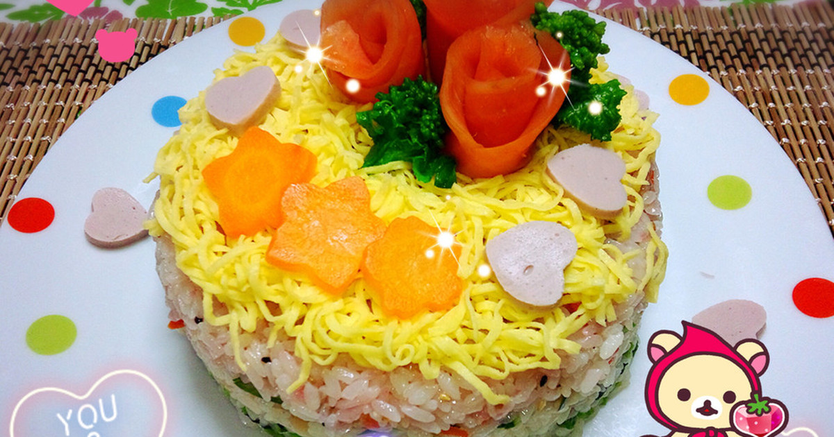 ひな祭りに♡ちらし寿司ケーキ by ちえっちょママ [クックパッド] 簡単おいしいみんなのレシピが260万品