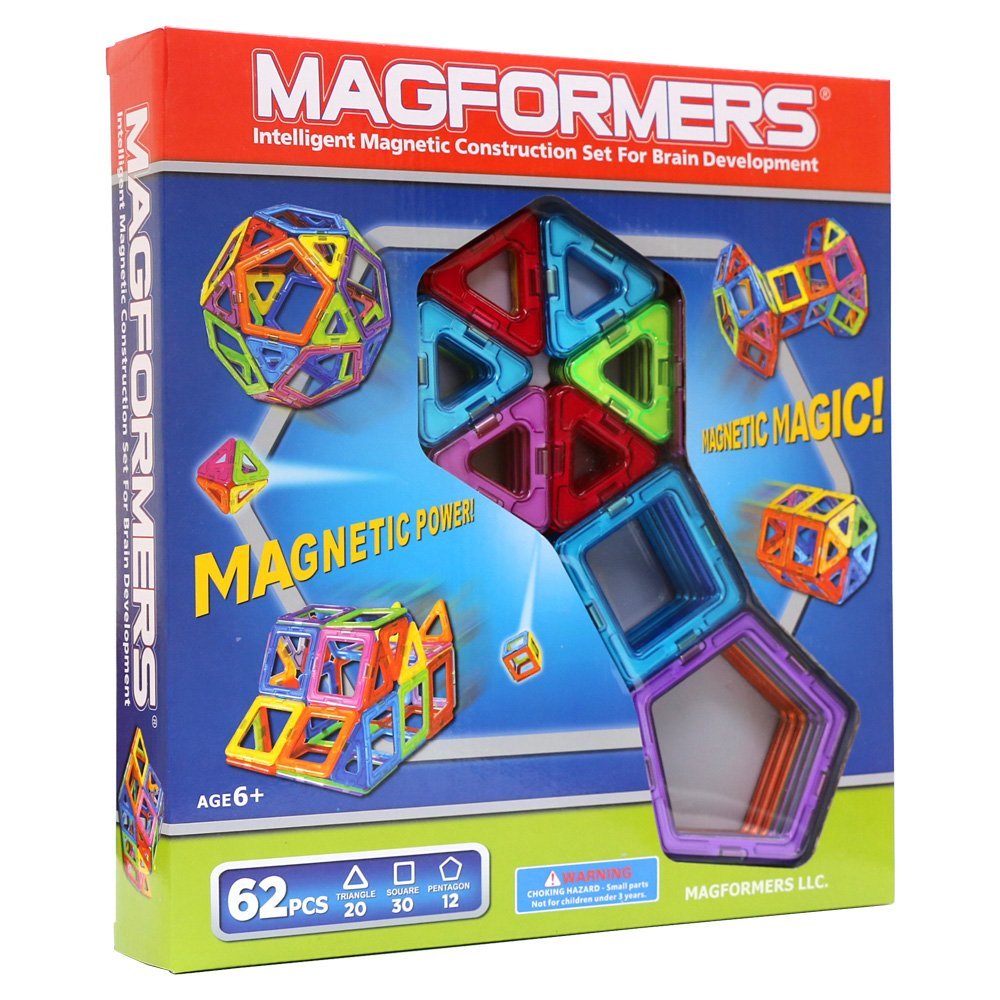 マグフォーマー 62ピース MAGFORMERS 新感覚のマグネットブロック 創造力を育てる知育玩具 [並行輸入品]